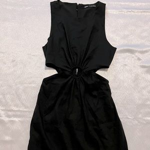 Black crepe cutout dress